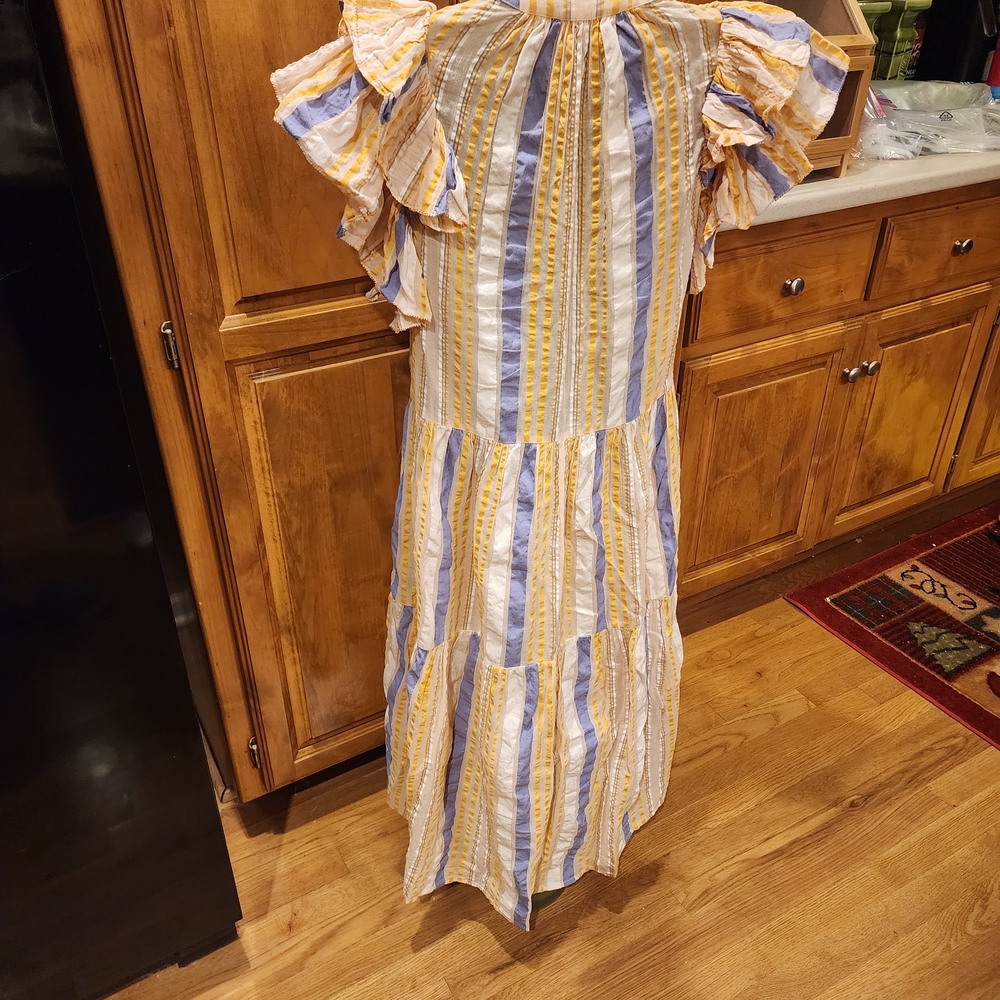 Striped Ruffle Sleeve Dress - Picture 4 of 4
